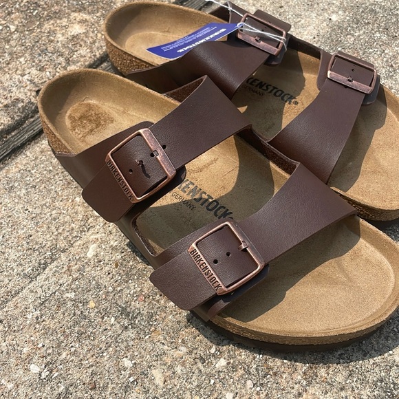 Birkenstock Arizona women’s  Birko-Flor sandal brown nwt - Picture 1 of 13